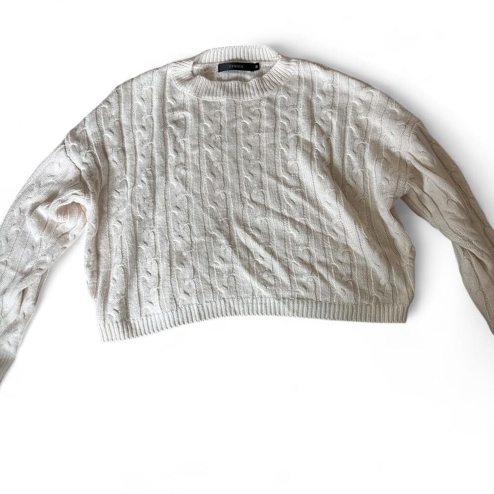 Zesica Women's Cream and White Jumper